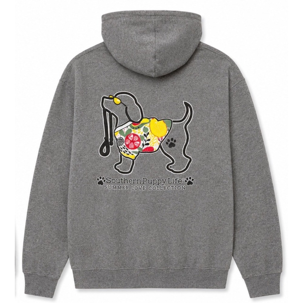 Pacific & Co Kids Southern Puppy Life Gray Hoodie Summer Love Collection XL